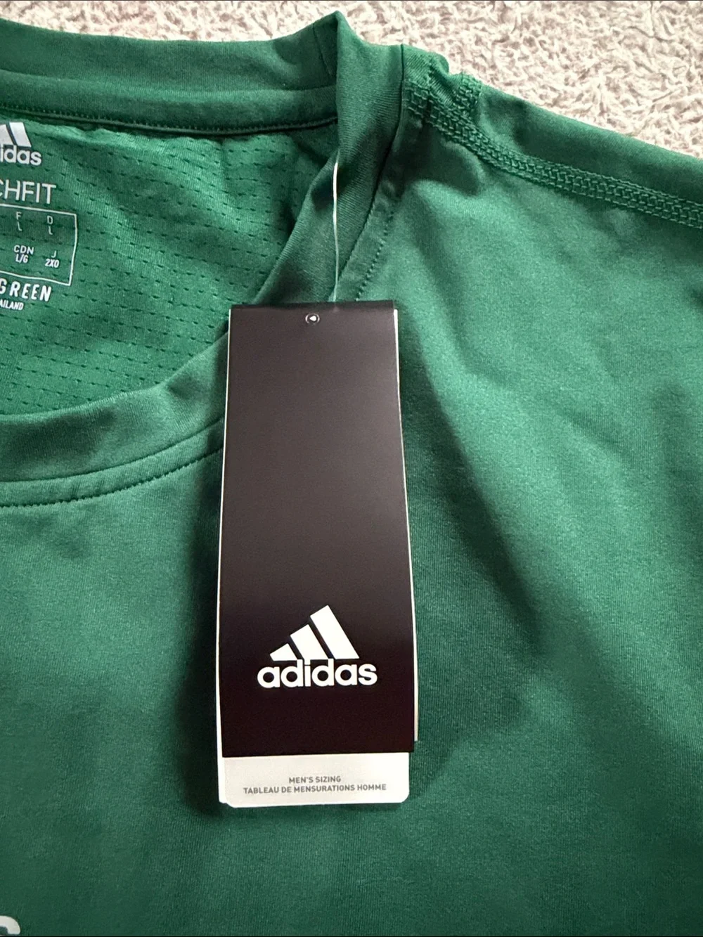 Adidas Men’s Forest Green Tech Fit Athletic Tee